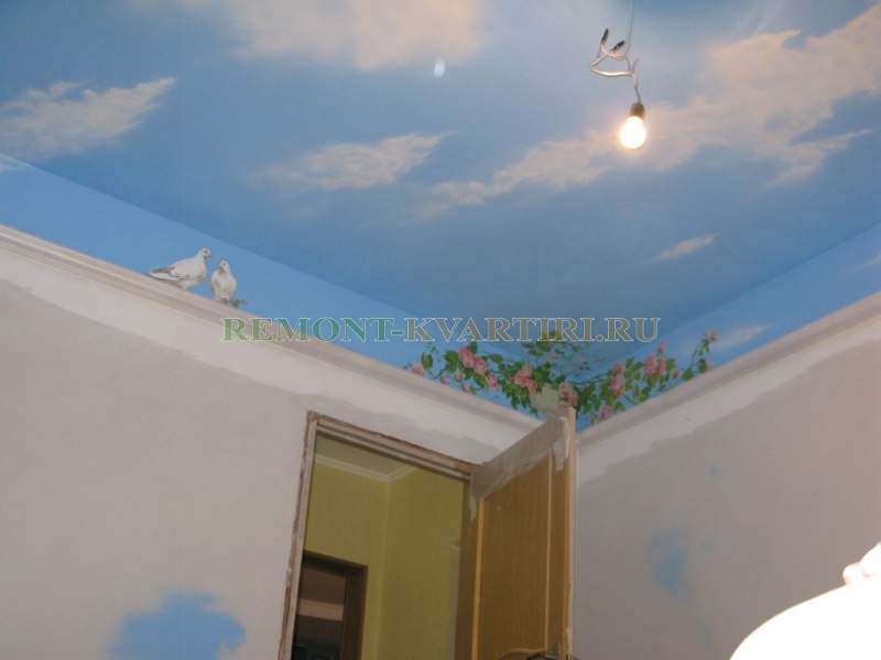 Декоративная роспись потолка в детской